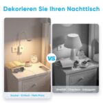 PRINCEWAY LED Wandleselampe mit USB-Ladefunktion – Dimmbar & 3 Lichtfarben für Schlafzimmer – Bild 4