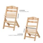 Kinderkraft ENOCK 2in1 Hochstuhl & Kinderstuhl – Buchenmassivholz, verstellbar, grau – Bild 7