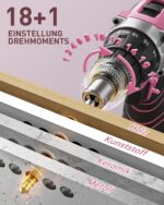 FAHEFANA 12V Akkuschrauber Pink – Bohrschrauber-Set mit 15 Zubehör & Tasche – Bild 8