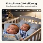 BOIFUN Babyphone 2026 mit Kamera – 5" 2K Display, WLAN-App & 360° Auto-Tracking – Bild 8