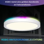 Aulaiyi LED Deckenleuchte 50cm, 36W RGB Dimmbar – Fernbedienung & Farbwechsel – Bild 2