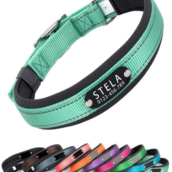 Yonsbox Personalisiertes Reflektierendes Hundehalsband mit Gravur – Sicherheit & Komfort