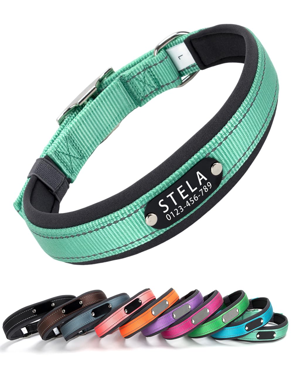 Yonsbox Personalisiertes Reflektierendes Hundehalsband mit Gravur – Sicherheit & Komfort