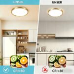 JDONG LED Deckenleuchte Gold Ø30cm – 24W Neutralweiss für alle Räume – Bild 2