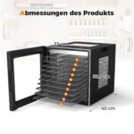 COSTWAY 850W Dörrautomat mit 10 Edelstahl-Schalen – Lebensmittel-Trockner für Obst, Gemüse & Fleisch – Bild 3