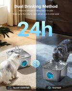 BalimoPet Katzenbrunnen Edelstahl 2,6L – Automatischer Trinkbrunnen mit Vierfach-Filtersystem – Bild 6