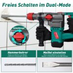 HYCHIKA Bohrhammer SDS-Plus 900W – Schlagbohrmaschine 4400 BPM für Beton & Stein – Bild 3