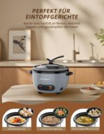 Eamoment 1L Reiskocher mit Dampfgarer – Antihaftbeschichtung für 1–5 Personen – Bild 3