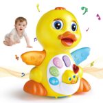 MOONTOY Musikente Spielzeug ab 1 Jahr – Interaktives Lernspielzeug mit 7 Melodien für Babys