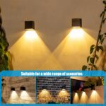 YUNYODA Solar Wandleuchte Aussen 2er Set – IP65 Solarleuchten mit 2 Lichtmodi für Garten & Terrasse – Bild 2