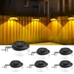 AGOTD 6er Set Dachrinnen Solarleuchten 100LM IP55 – Warmweiss Gartenbeleuchtung für Zaun & Aussenwand
