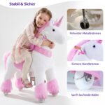 PonyCycle® Modell U Einhorn Rosa – Reit-Spielzeug für Kinder 4–7 Jahre mit Bremse – Bild 7