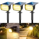 LOTMOS 3er Set Solarstrahler mit 72 LEDs – IP67 Aussenleuchte mit 3 Helligkeitsmodi für Garten