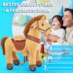 PonyCycle® Modell E Reitpferd auf Rollen – Hellbraun Grösse 4 (4-7 Jahre) – Bild 3