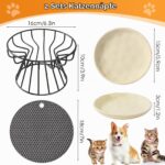 Vikcvcsc 2er-Set Katzennäpfe Erhöht – Keramik mit Metallständer & Silikonmatte – Bild 2