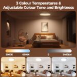 hepside LED Deckenleuchte 30cm, 24W Dimmbar mit Fernbedienung – RGB Farbwechsel & 3 Farbtemperaturen – Bild 3