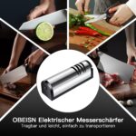OBEISN Elektrischer Messerschärfer 3 in 1 – Professionelles Schleifgerät mit Diamantschleifsteinen – Bild 6