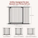 WOLTU Treppenschutzgitter 75–107 cm Metall – Sicherheitsgitter mit Auto-Close & Bohren-Option – Bild 3