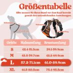 rabbitgoo Hundegeschirr L Orange – Anti-Zug mit 3 Schnallen für grosse Hunde – Bild 2