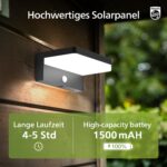Philips Solar-Aussenlicht mit Bewegungsmelder – 330 Lumen, 3 Modi, IP54 wasserdicht – Bild 6