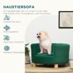 PawHut Hundesofa Grün – Gemütliche Hundecouch mit Rückenlehne für kleine Hunde & Katzen – Bild 6
