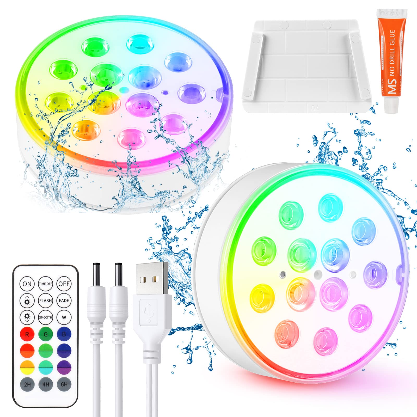 Czemo LED Poolbeleuchtung wiederaufladbar – IP68 Unterwasserlicht mit Fernbedienung & Magnet