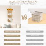 TeoKJ 3-stöckiger Hängekorb aus Baumwollseil – Wandorganizer für Tür & Badezimmer – Bild 5
