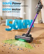 Fieety Akku Staubsauger 600W 50kPa – Kabellos mit Tierpflegebürste & 65 Min Laufzeit – Bild 2