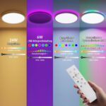 Taipow LED-Deckenleuchte 24W RGB Farbwechsel – Dimmbar mit Fernbedienung Ø30cm – Bild 2