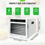 oiyocemo Dörrautomat 8 Ebenen Edelstahl 500W – 6 Programme für Obst & Gemüse – Bild 2