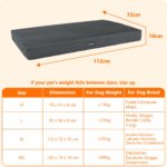 HMTOPE Orthopädisches Hundebett 112 cm – Grosse Hunde Komfortmatratze waschbar – Bild 5