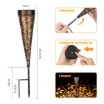 2er Set Metall Solarleuchten mit Rostoptik – Warmweiße LED Gartenbeleuchtung IP65 für Außen – Bild 7