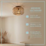 Lightbox Bambus Deckenlampe Ø 32 cm – Boho Deckenleuchte mit natürlichem Lichteffekt – Bild 6