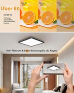 BLNAN LED Deckenleuchte 30cm Eckig – 24W Dimmbar mit Fernbedienung & Nachtlicht – Bild 7