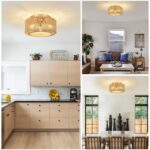 Rayofly Boho Deckenlampe 3-flammig mit Rattan & Bambus – Vintage Leuchte für jeden Raum – Bild 8