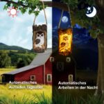 NLNEY Solar-Eule Gartenleuchte – Automatische LED-Aussenleuchte mit Bewegungssensor für Garten – Bild 3