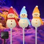 Fohil Solar Schneemann Leuchte 3er Set – LED Weihnachtsdeko für Garten & Terrasse