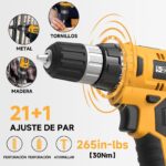FADAKWALT 20V Akkuschrauber mit 30 Nm & 21+1 Drehmomentstufen – Profi-Set mit 60-tlg Zubehör – Bild 5