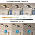 Liyabber 94cm LED Deckenleuchte Dimmbar – 54W Wohnzimmerlampe mit App-Steuerung & Memory Funktion – Bild 2