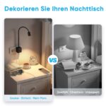 PRINCEWAY LED Wandleselampe Dimmbar mit USB-Ladefunktion – Steckdosenlampe für Schlafzimmer – Bild 4