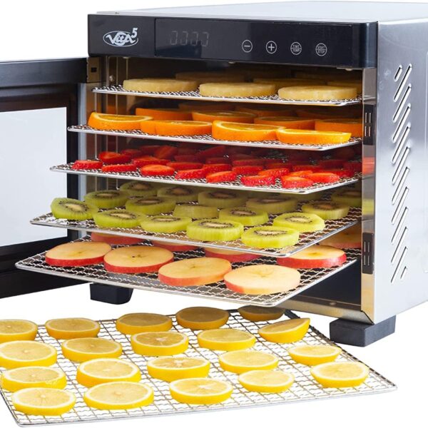 VITA5 Dörrautomat 650 W mit 6 Edelstahl Gittern – Profi-Dörrgerät mit 24h Timer