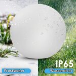 Omdekor Solar-Kugelleuchte 30cm RGB – Dimmbare Gartenleuchte IP66 mit Fernbedienung – Bild 2