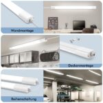 LEOEU LED Feuchtraumleuchte 90 cm, 30W 3300 lm – Wasserfeste Deckenleuchte IP65 für Keller & Garage – Bild 3