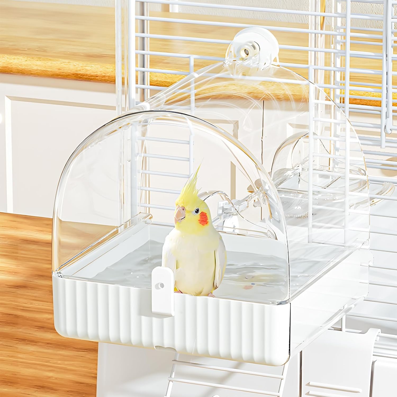 BUCATSTATE Vogelbadehaus 3-in-1 – Hängende Badewanne & Trinktasse für Vogelkäfige