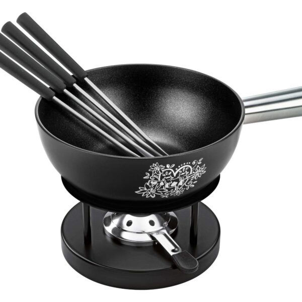 KUHN RIKON Käsefondue Set Alpenliebe 22cm – Komplettes Aluminium Fondue für Induktion