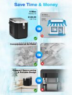 FZF Eiswürfelmaschine Kompakt – 9 Eiswürfel in 6 Minuten für Zuhause & Büro – Bild 6
