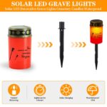 Hegawleo 2er Set Solar-Grablichter mit Dämmerungssensor – Wetterfeste LED-Grableuchten Rot – Bild 4