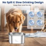 PETTOM Wassernapf 3L aus 304 Edelstahl – Auslaufsicherer Hundenapf mit Spritzschutz – Bild 2