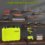 VOERJIA 21V Akkuschrauber-Set mit Schlagbohrfunktion – 65 Nm, 2 Akkus & 46-teiliges Zubehör – Bild 9