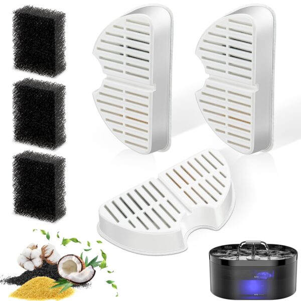 Nenozi Katzenbrunnen-Filter 6er Set – Dreifach-Filtration für sauberes Trinkwasser